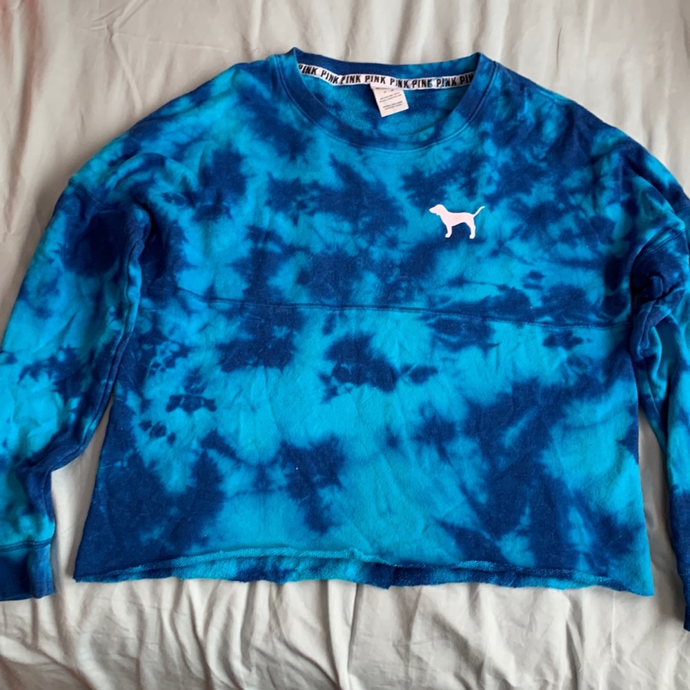 PINK Blue Tie-dye Long Sleeve